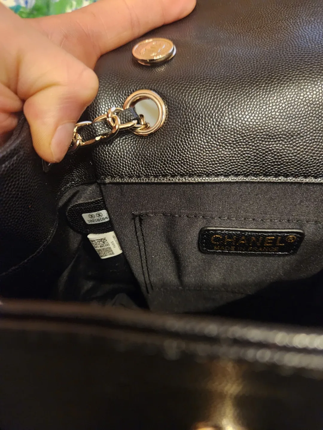 New Black caviar leather Chanel inspired mini backpack image indicator(3)