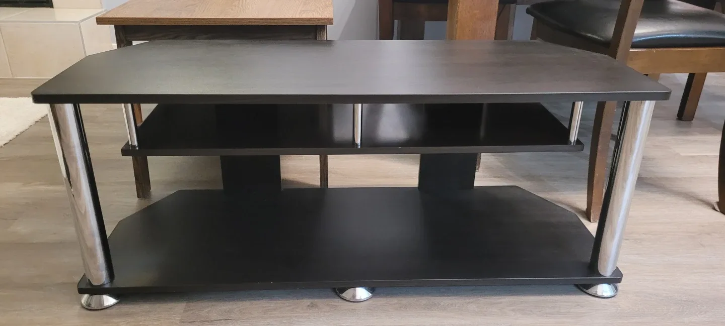 Black TV Stand with Shelves image indicator(3)