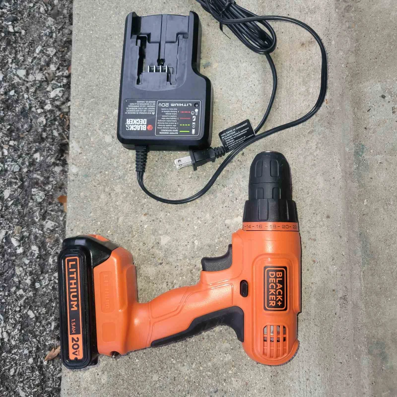 Black+Decker 20V Cordless Drill with Charger