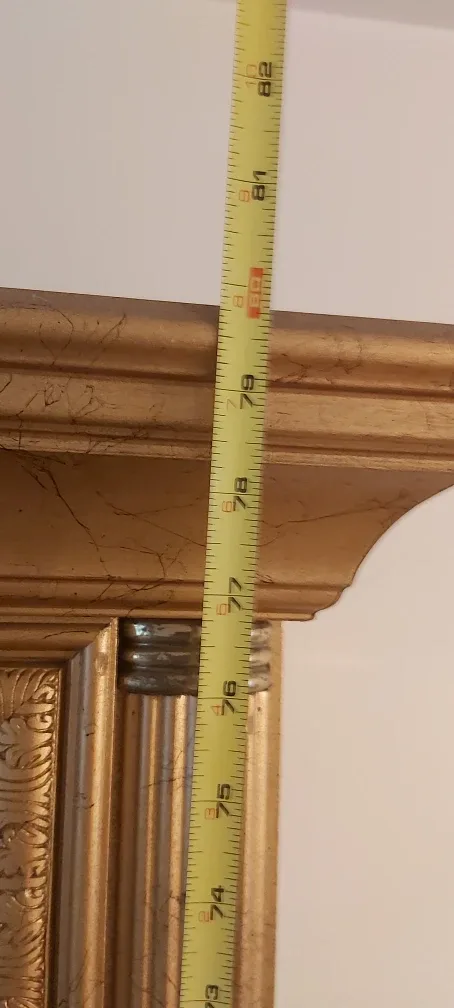 Gold Coloured Display Cabinet - 80" High