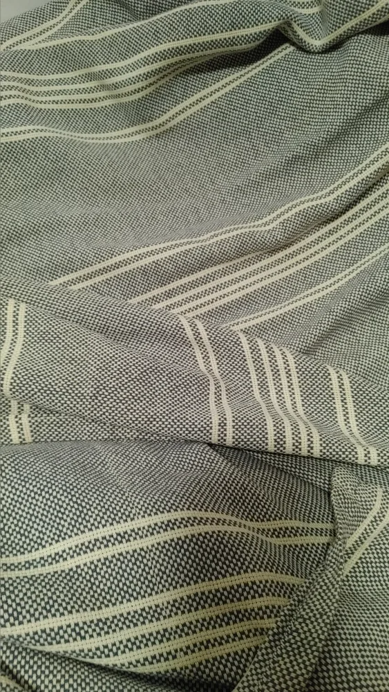 Striped Throw Blanket - Grey and White 100% cotton