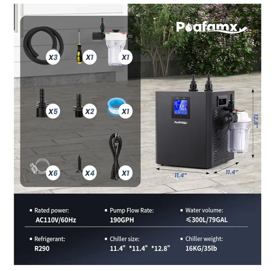 Poafamx Cold Plunge Tub Chiller image indicator(8)