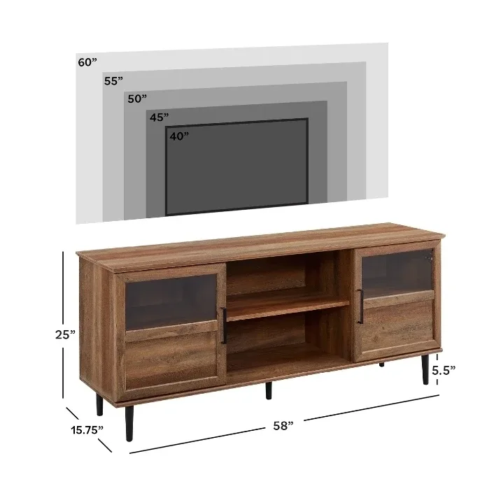 Rustic Brown Wood TV Stand - 58 inch image indicator(4)