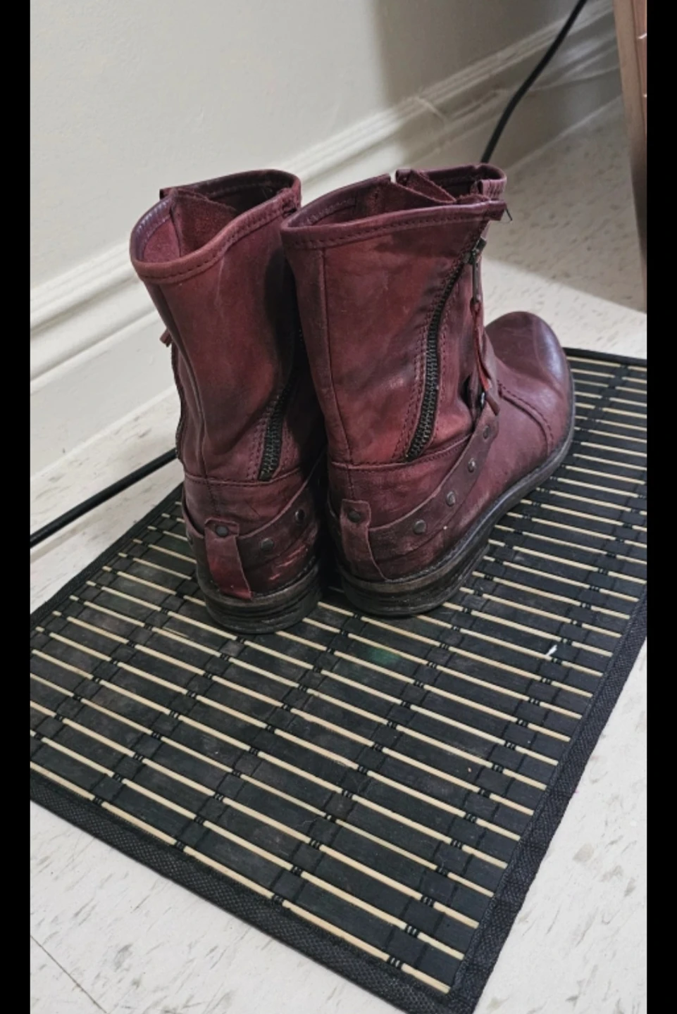 David Taylor Burgundy Leather Ankle Boots size 6 - photo 5
