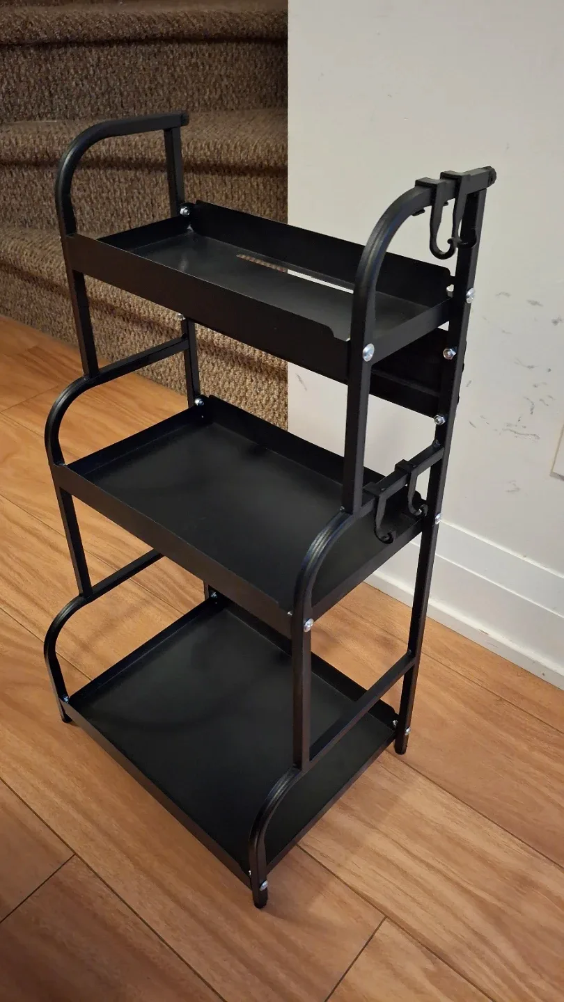 Black 3-Tier metal organizer spice kitchen shelf rack image indicator(6)