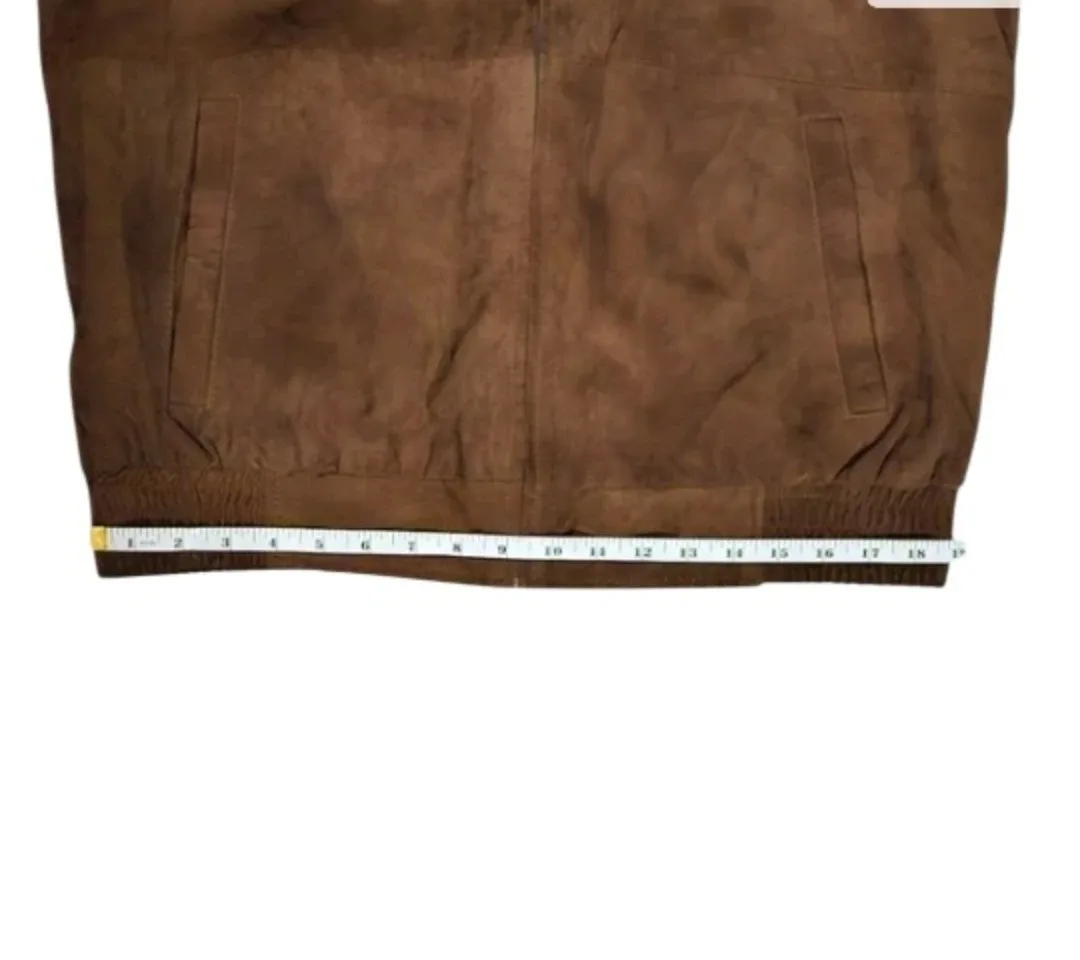 New w Tag Brown Suede Bomber Jacket image indicator(8)