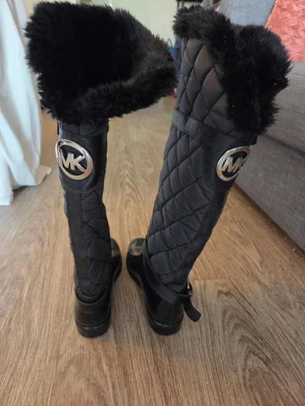 MOVING SALE: Michael Kors Black Quilted Rain Boots