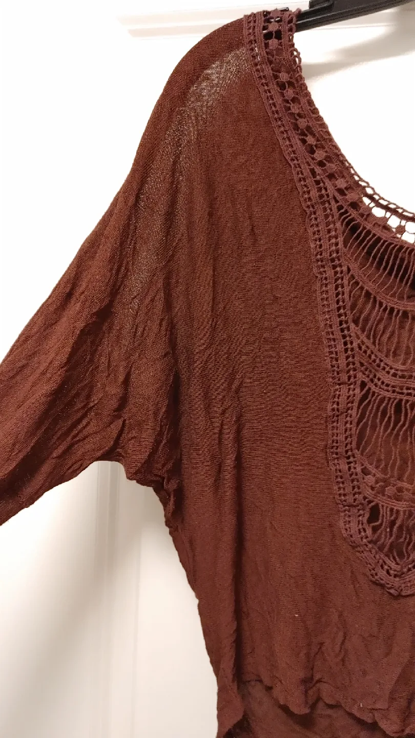 Brown Crochet Back Top size medium image indicator(6)