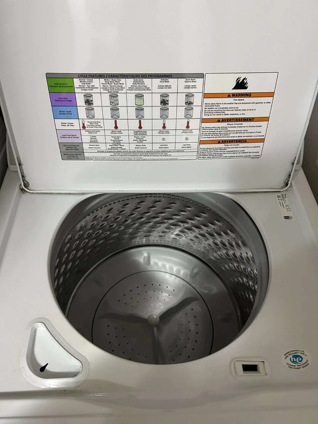 Whirlpool WTW5000DW Top Load Washer image indicator(2)