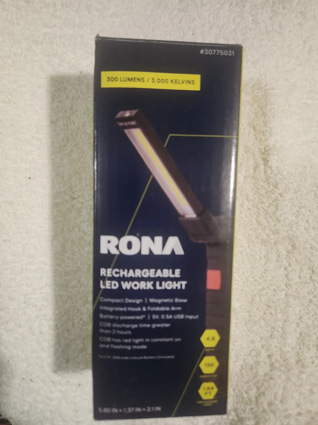 RONA Rechargeable LED Work Light - New in Box