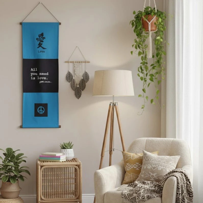 All you need is Love -Blue Wall Hanging
