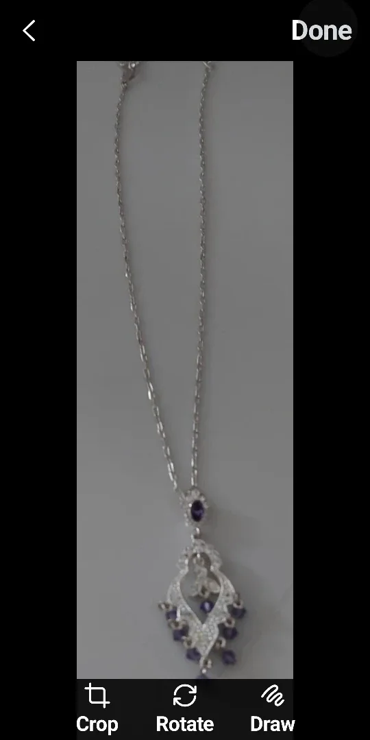 Silver Tone Necklace with Purple Accents image indicator(5)