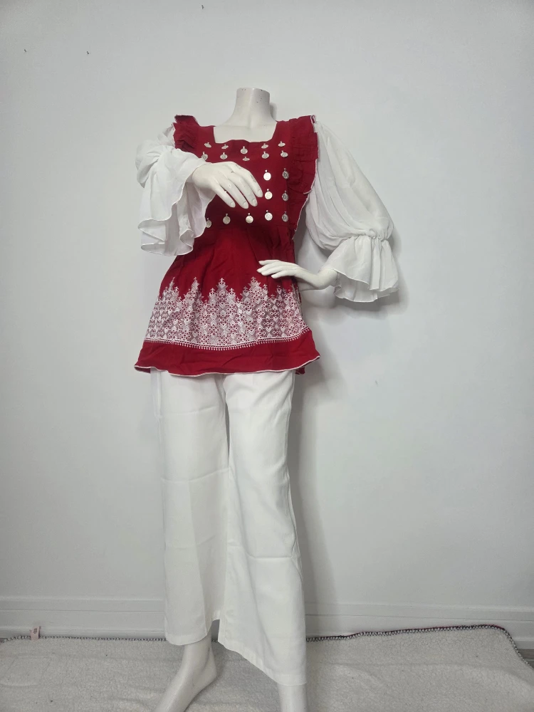 Red & White Outfit Machine Made