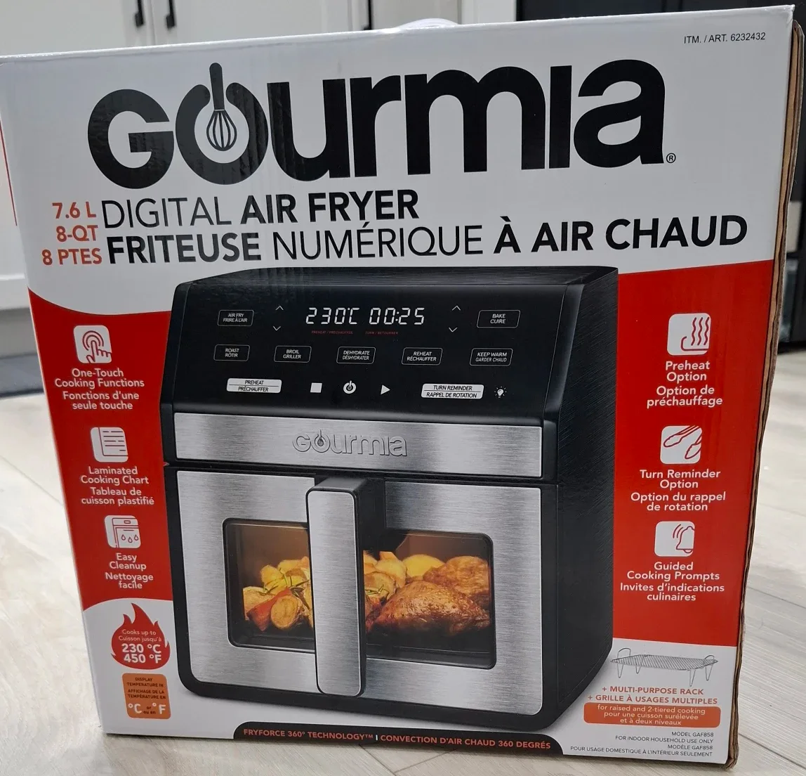 Gourmia 7.6L Digital Air Fryer - New!