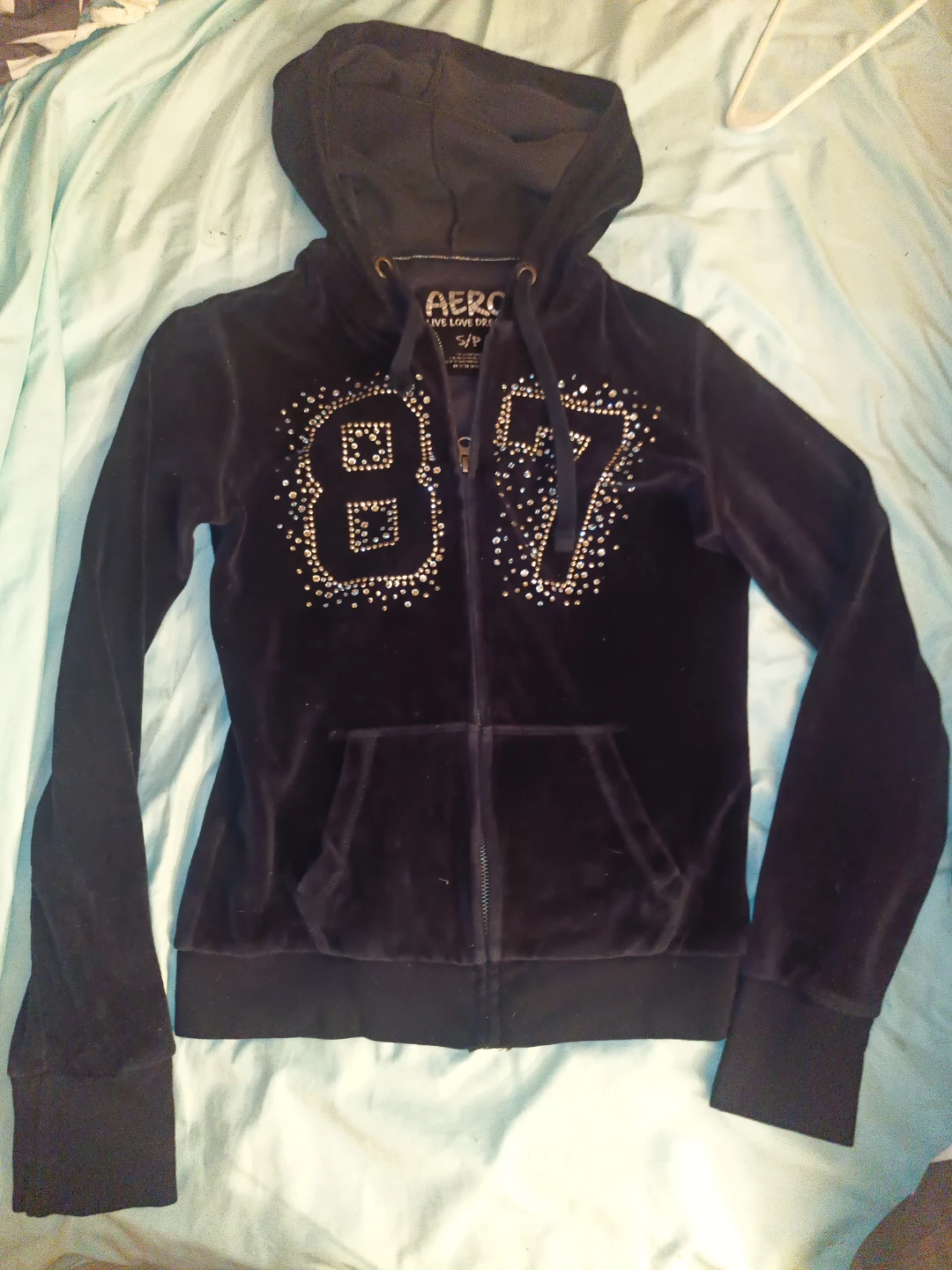AERO Live Love Dream Velour Hoodie - Size S