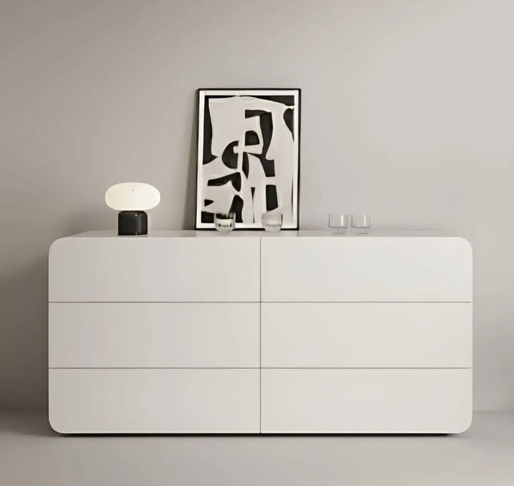 White Modern 6-Drawer Dresser image indicator(2)