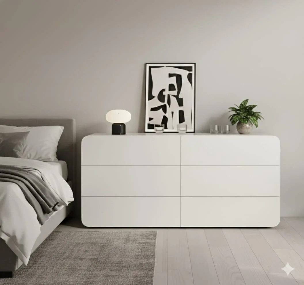 White Modern 6-Drawer Dresser image indicator(4)