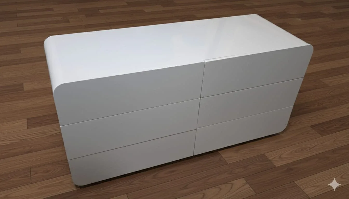 White Modern 6-Drawer Dresser image indicator(5)