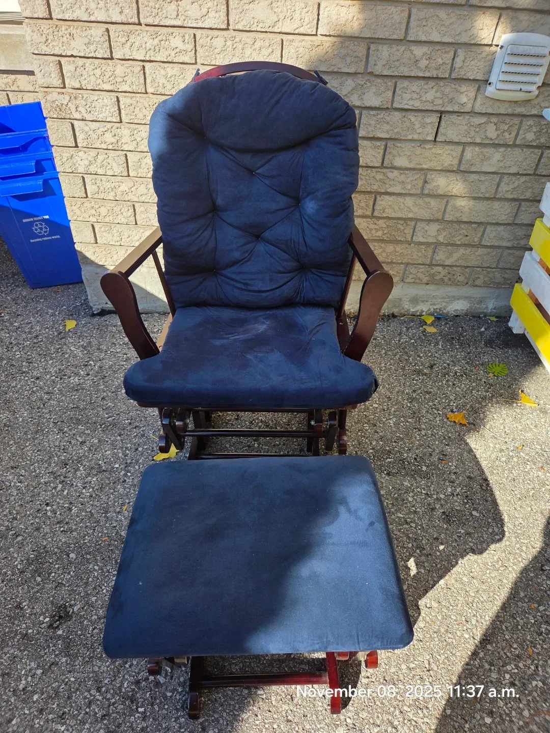 Glider Rocker Chair with Ottoman - Blue image indicator(4)