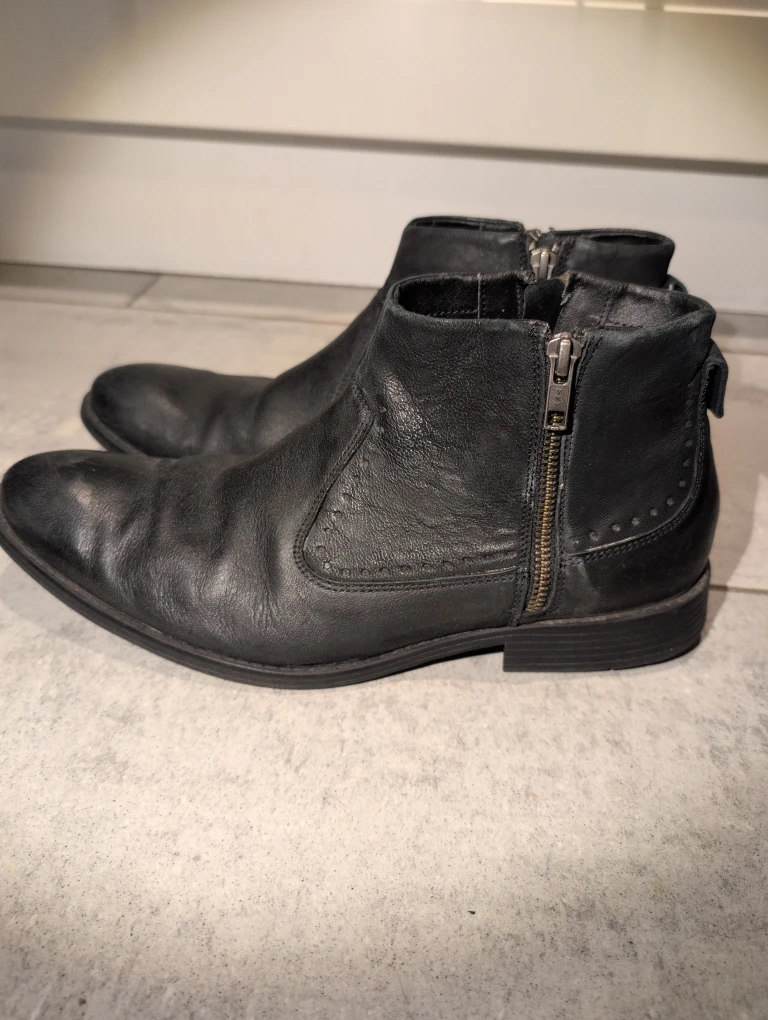Stacy Adams Black Leather Ankle Boots - photo 3
