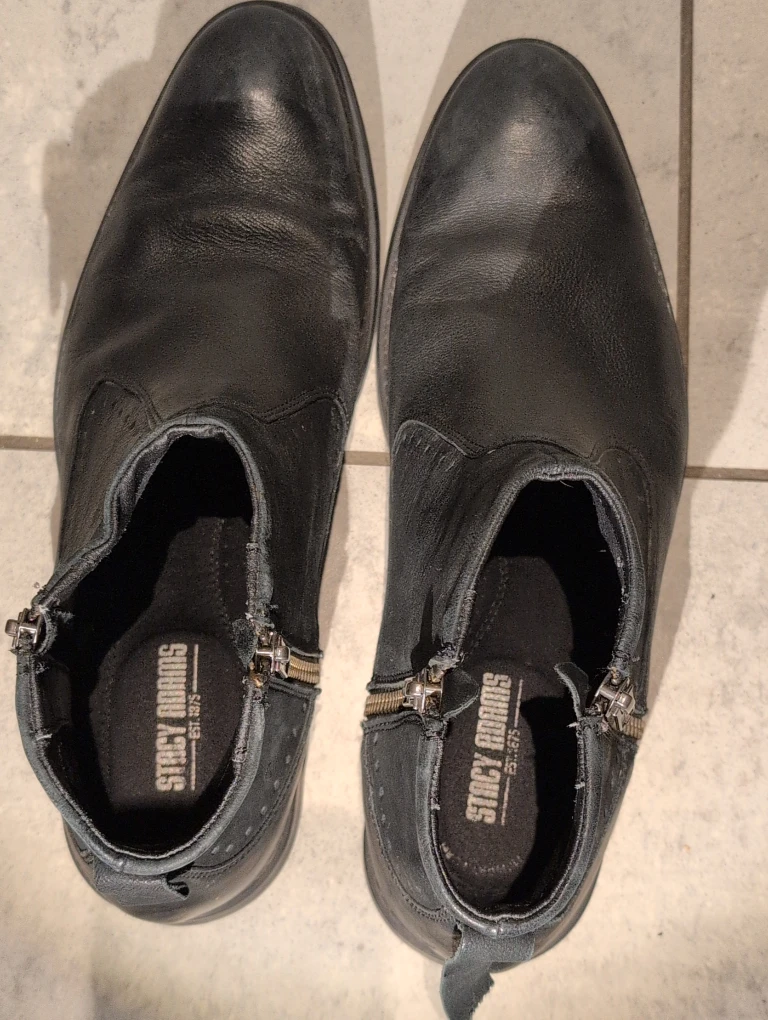 Stacy Adams Black Leather Ankle Boots - photo 5