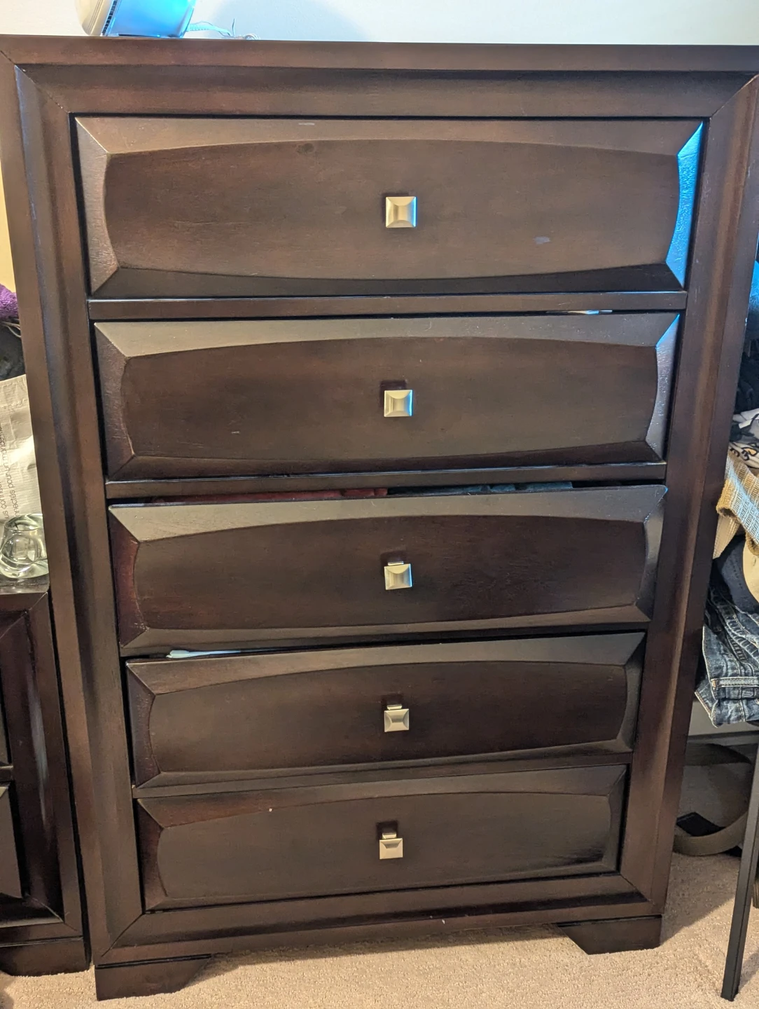 Dark Brown Wooden Chest of Drawers - photo 3