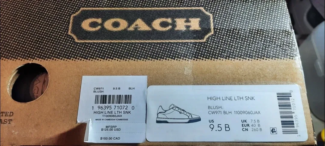 New Coach High Line Blush Sneakers - Size 9.5 image indicator(2)