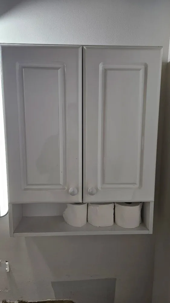 White Bathroom Cabinet with Doors image indicator(3)