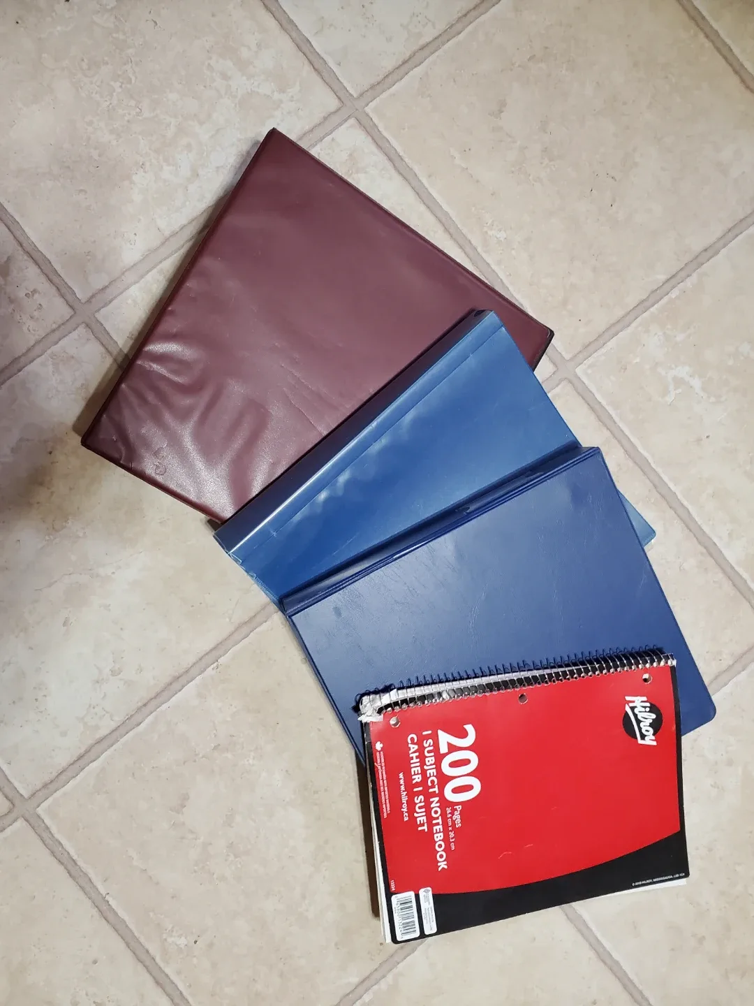 Binders and notebook