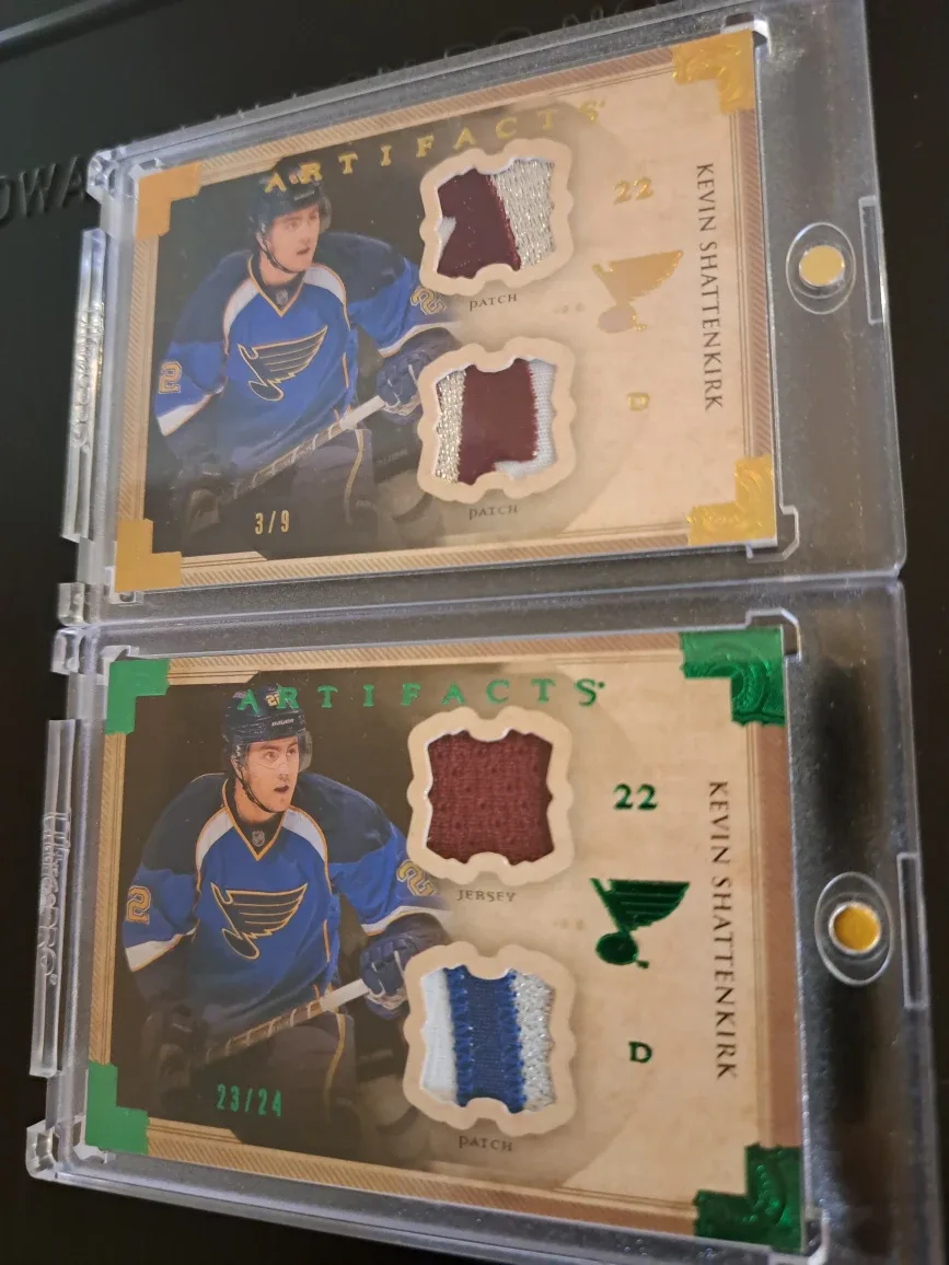 Kevin Shattenkirk 2013-14 Artifacts Hockey Card gold and Emerald
