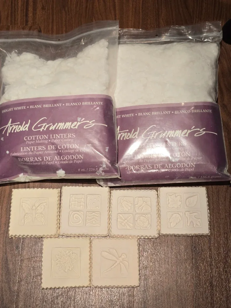 Arnold Grummer's Paper Making mould Squares & Cotton Linters