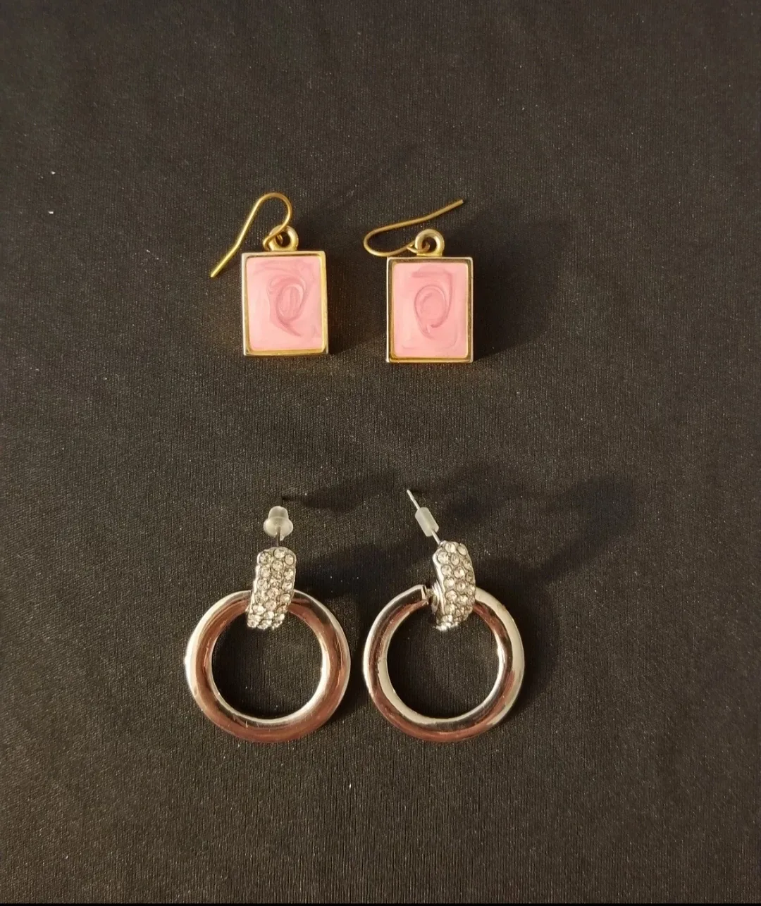 Silver,Pink and Hoop style Earrings image indicator(6)