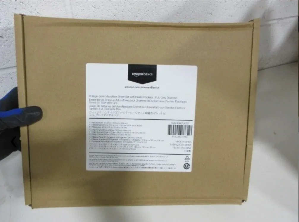 Amazon Basics Full Dorm Sheet Set - Grey Diamond image indicator(2)