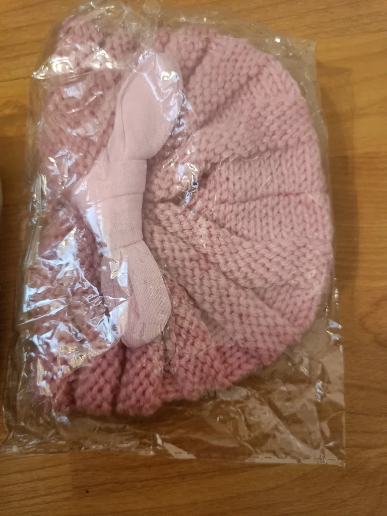 New Kids' Beanie with Bow - Assorted Colours
