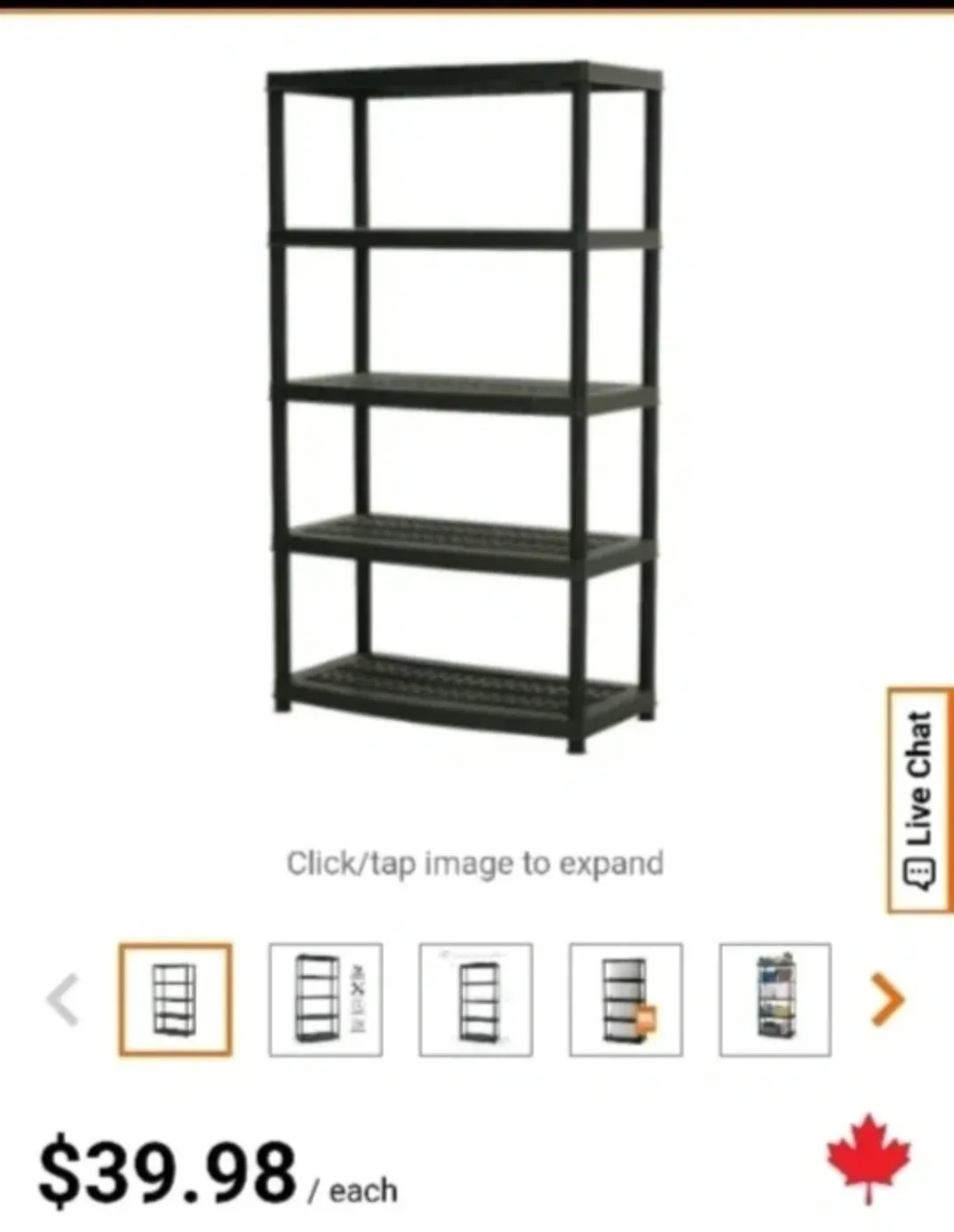 Black 5-Tier Shelving Unit