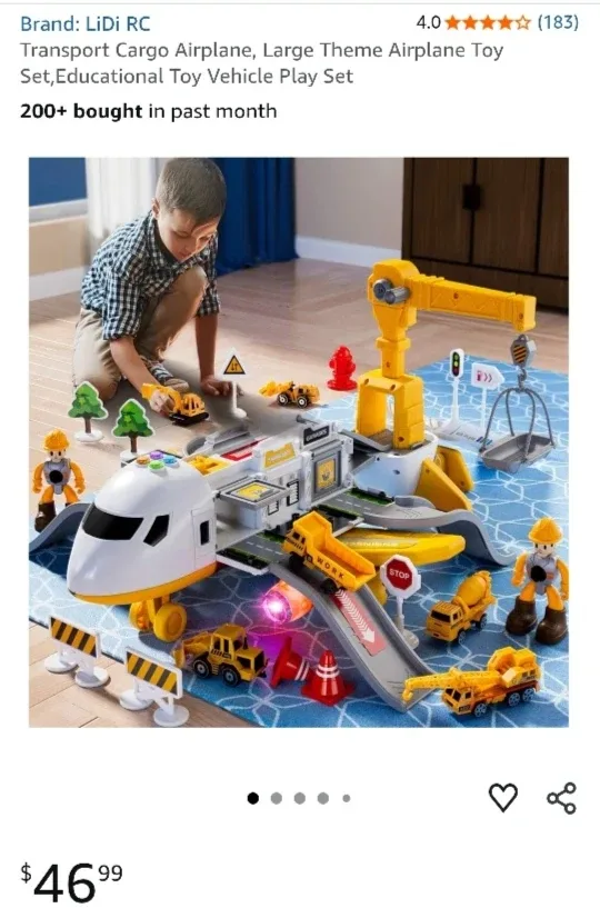 LiDi RC Transport Cargo Airplane Toy Set