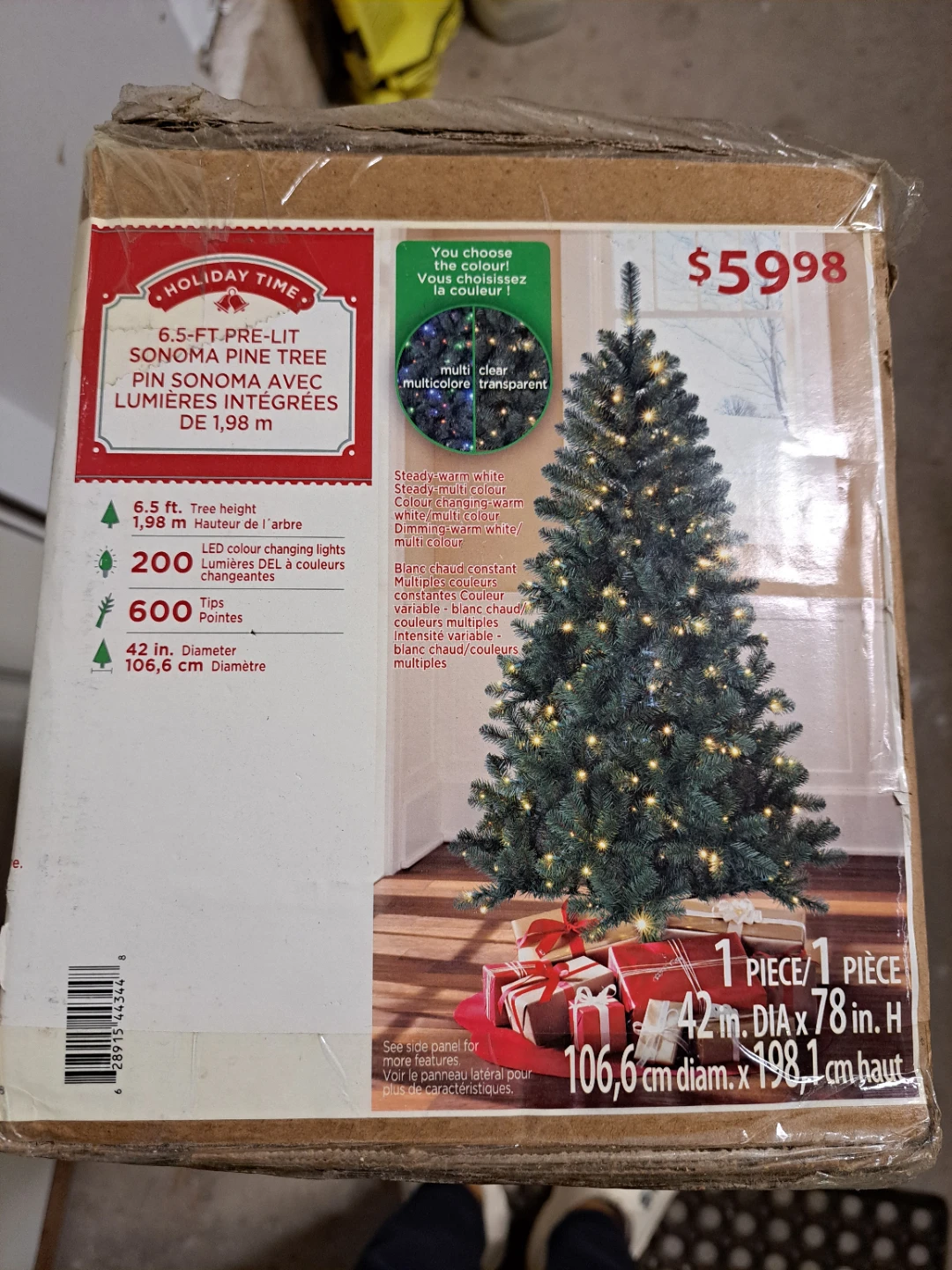 Holiday Time 6.5-ft Pre-Lit Sonoma Pine Tree