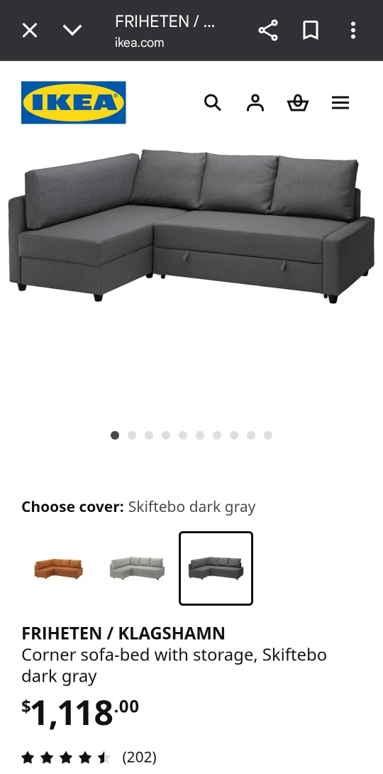 IKEA Friheten Corner Sofa-Bed w/Storage - photo 5