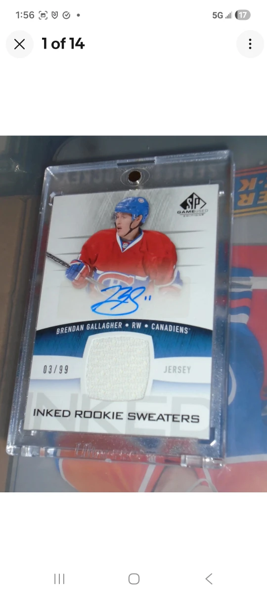 Brendan Gallagher/ SP Inked Rookie Sweaters Card/Autograph - photo 2