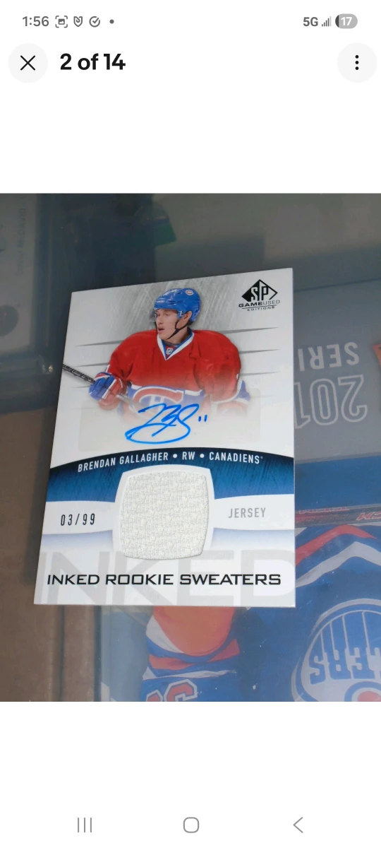 Brendan Gallagher/ SP Inked Rookie Sweaters Card/Autograph - photo 3