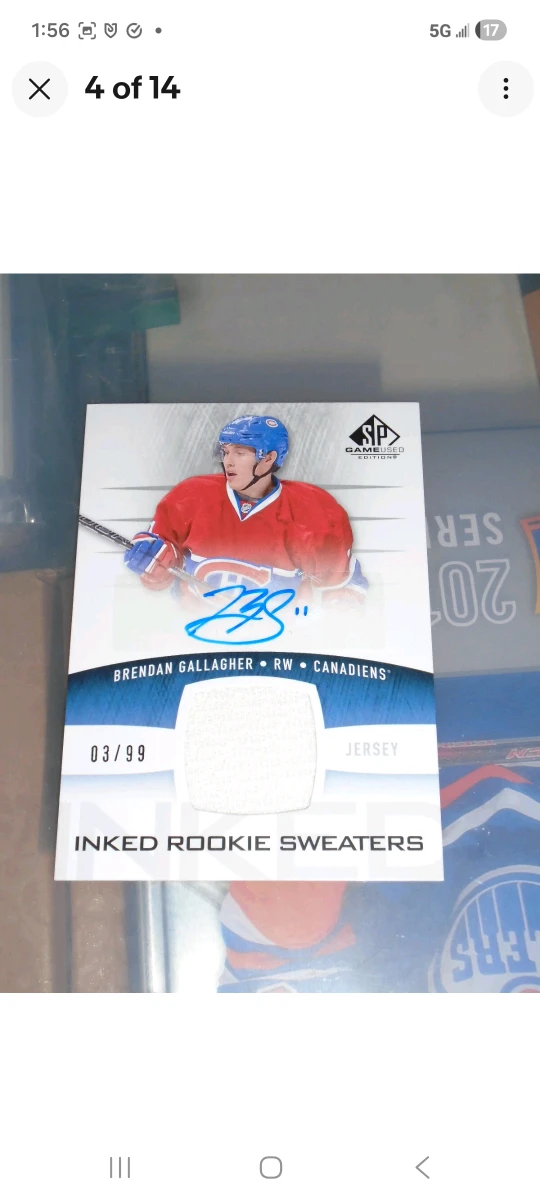 Brendan Gallagher/ SP Inked Rookie Sweaters Card/Autograph - photo 4