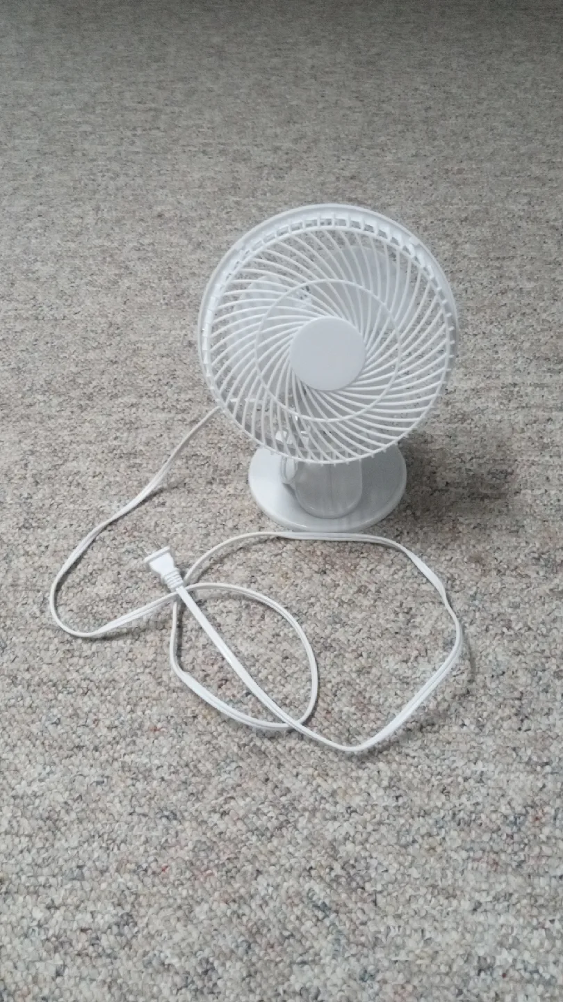 White Desk Fan
