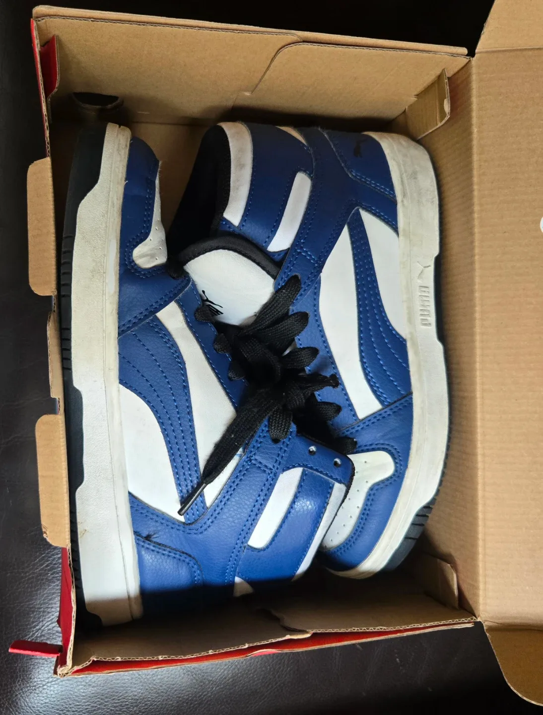 PUMA Rebound Layup High Top Sneakers Blue White Size 5C image indicator(6)