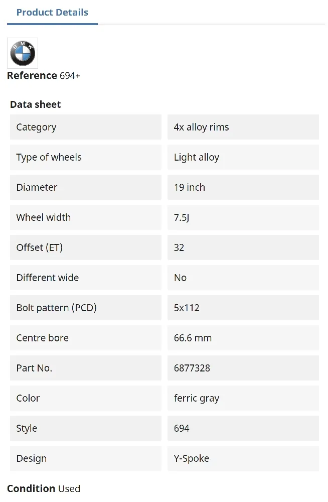 OEM BMW X3 X4 winter wheels 19 inch styling 694 ferric grey image indicator(4)