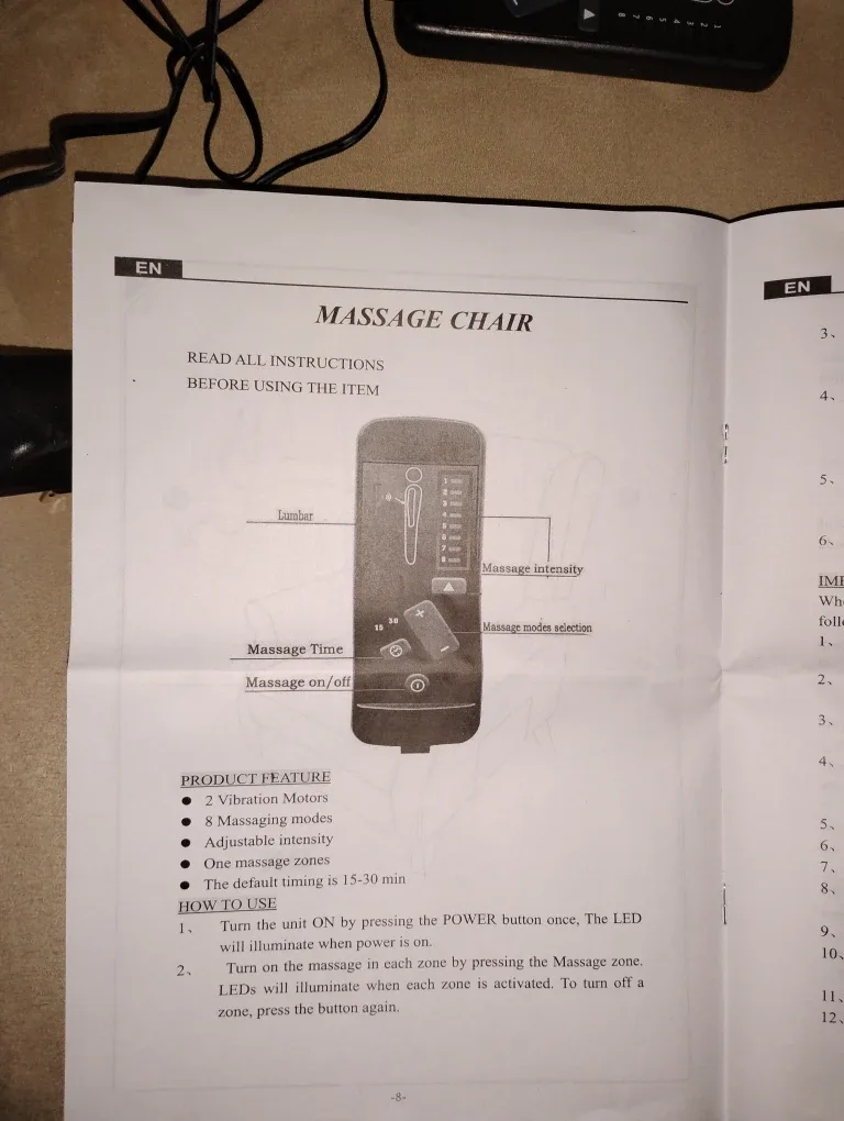 Reclining Massage Chair with Remote image indicator(5)