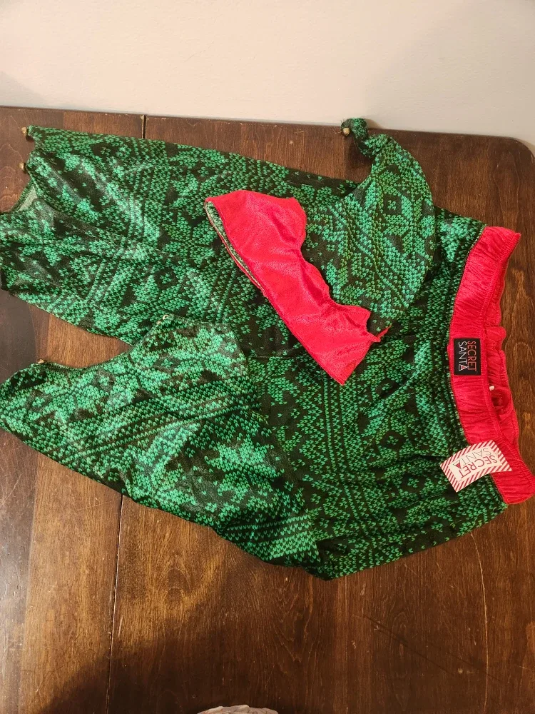 Secret Santa Green Pajama Set