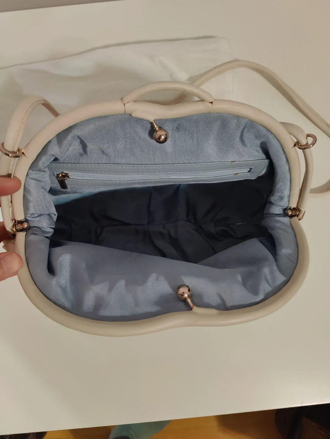Zara Ivory Ruched Crossbody Bag image indicator(3)