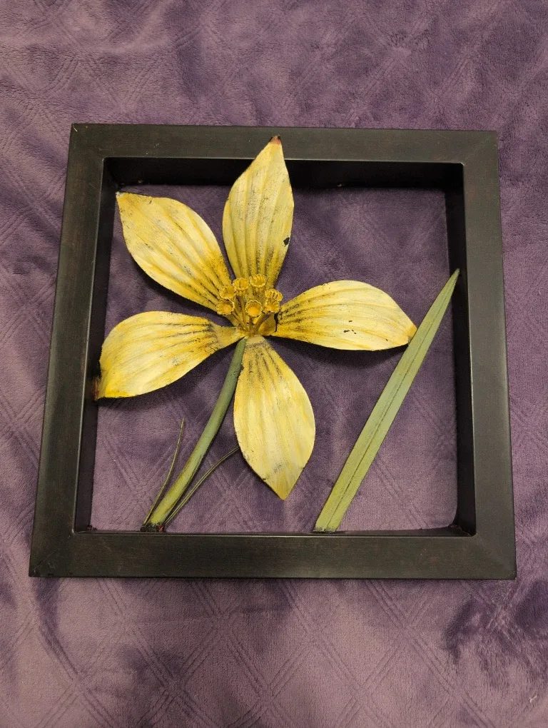 Framed Metal Flower Wall Art