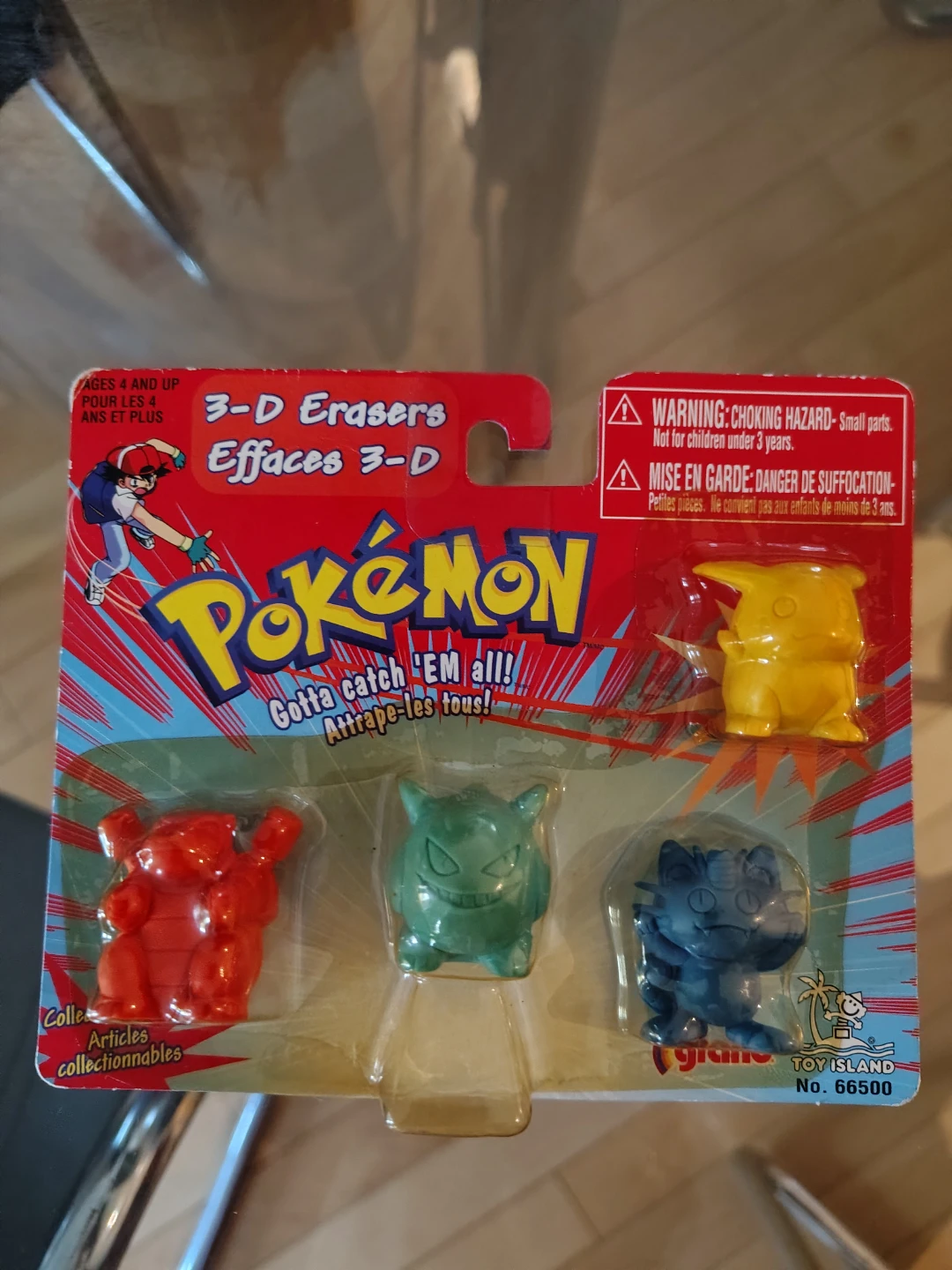 Vintage Pokémon 3-D Erasers - New in Package