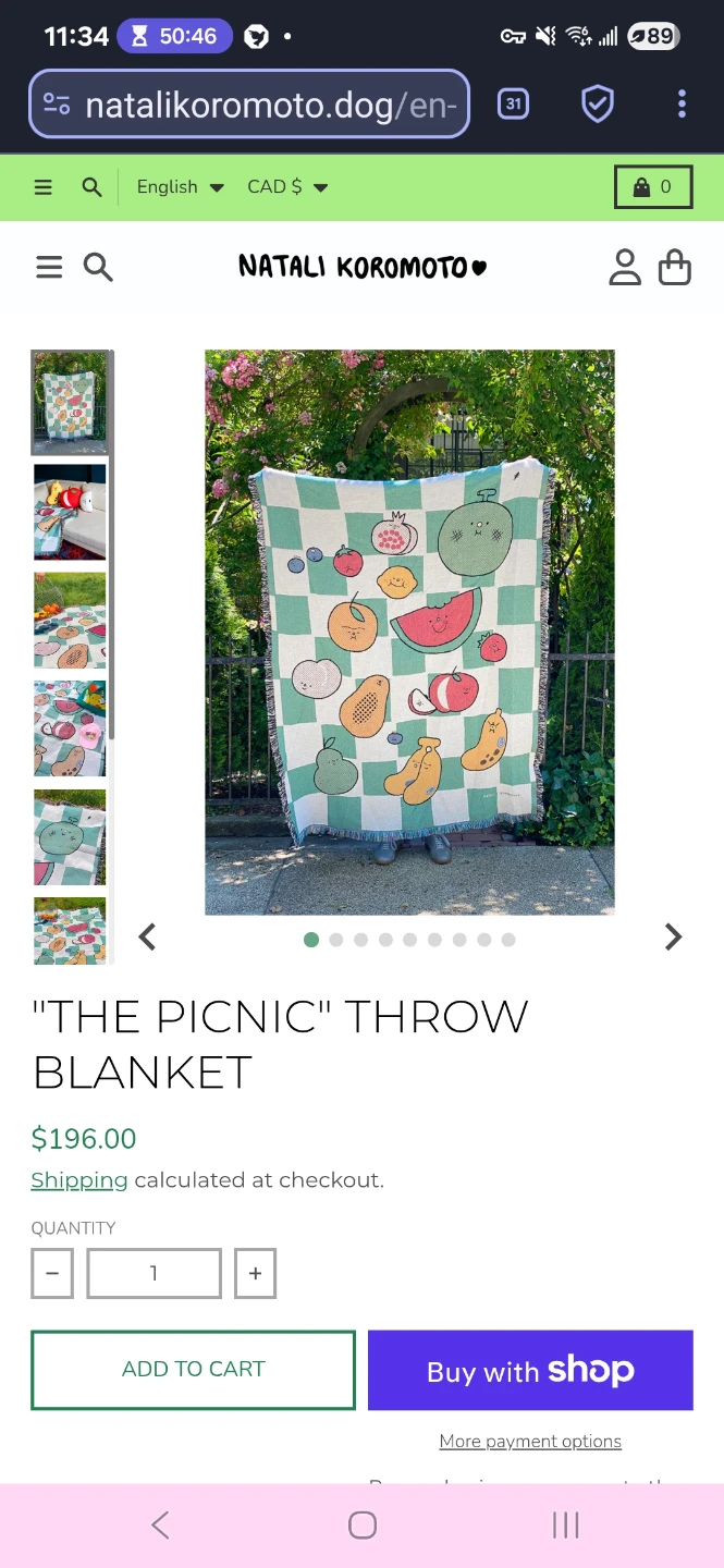 "The Picnic" throw tapestry blanket (Natali Koromoto) 🥕 - photo 2